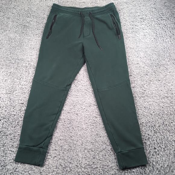 American Eagle Pants Mens Medium Green Joggers Tapered Lounge Drawstring Casual - Picture 3 of 9